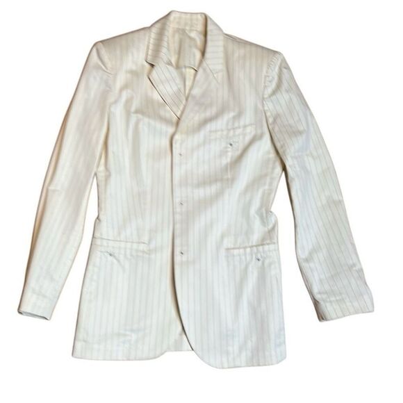 Vintage Jean Paul Gaultier Femme Ivory Pinstripe Suit Set Blazer & Pants (304) - Picture 11 of 16